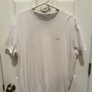 Calvin Klein Men's Crew Neck T-Shirt- White -Size XL - Preowned
